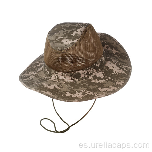 Sombrero de cubo de poliéster de camuflaje